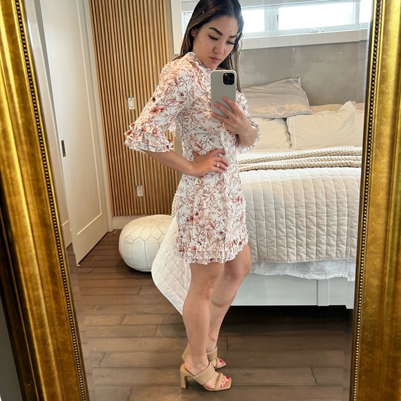 Cream white and brown floral dress - Picture 5 of 5